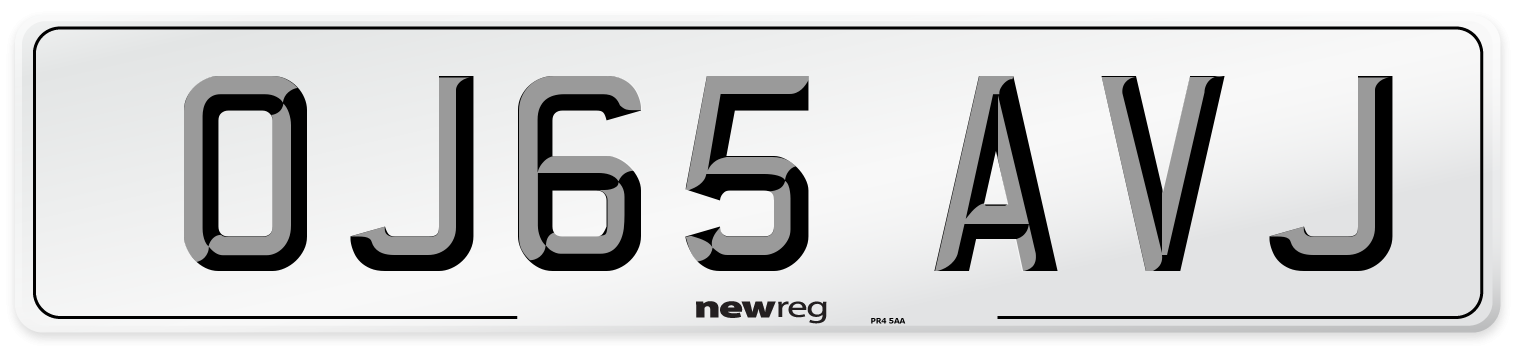 OJ65 AVJ Number Plate from New Reg